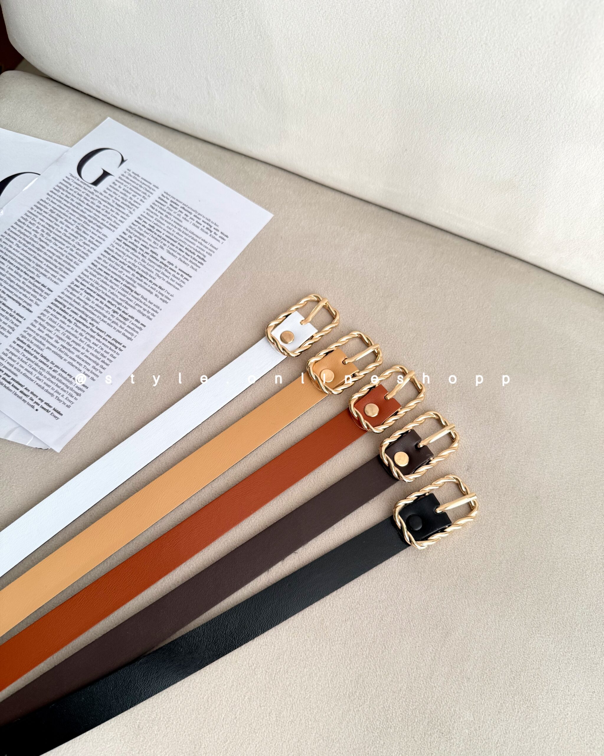 photo-output کمربند مارپیچ طلایی کد B856 - Image 1